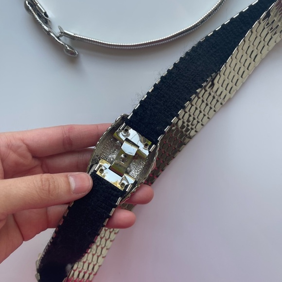 Vintage 80s Silver Waist Belt Bundle - Picture 5 of 5